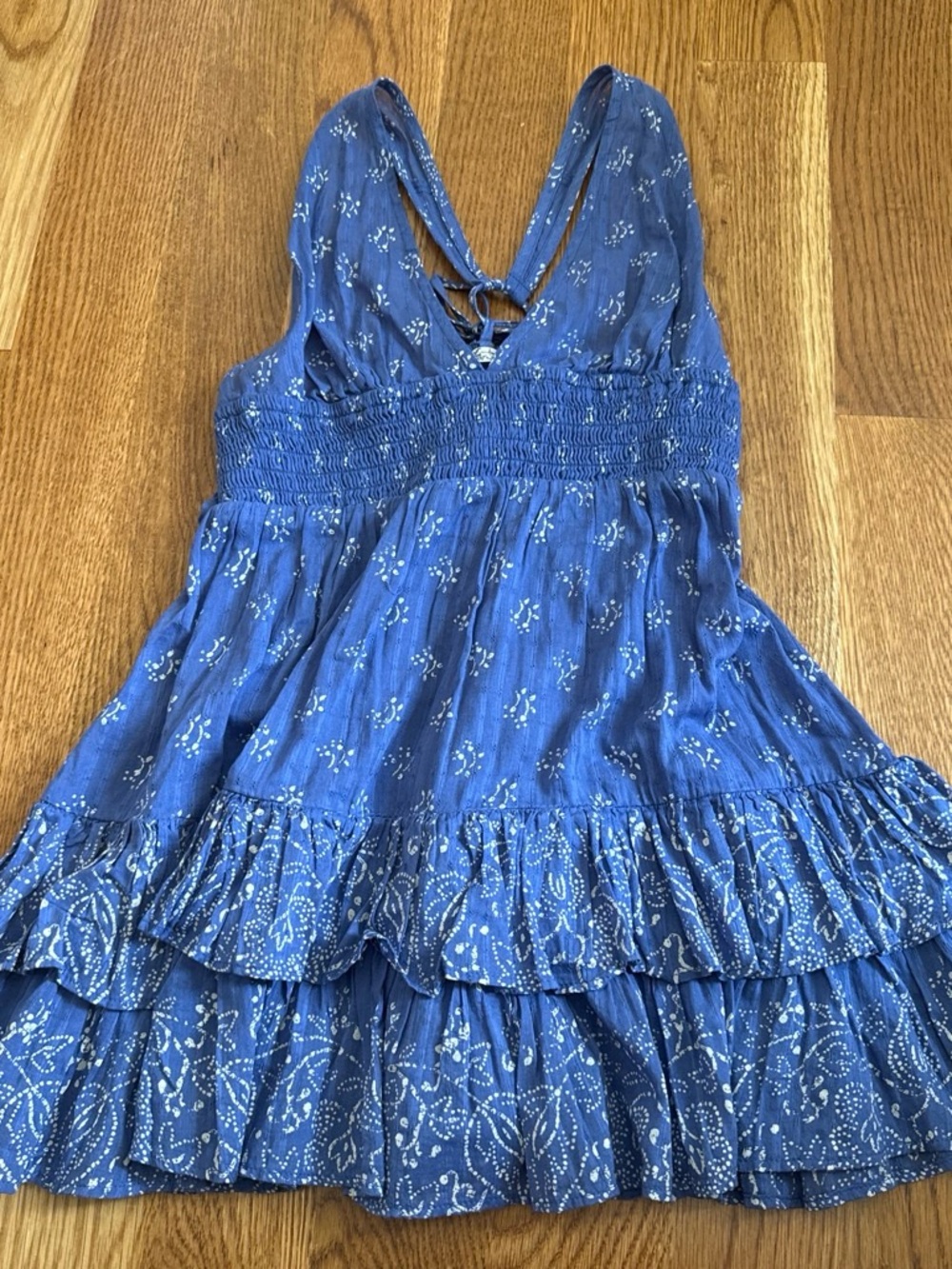 free people open back halter floral dress